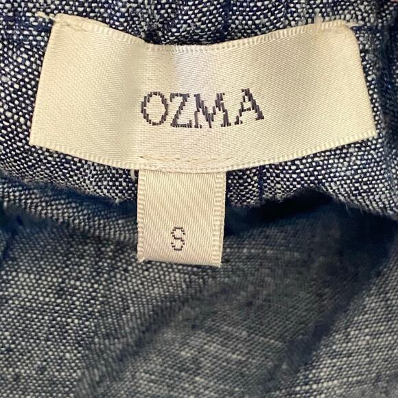 OZMA Of California Matador Hemp Cotton Wide Leg Romper Jumpsuit Chambray, Small - Picture 5 of 14